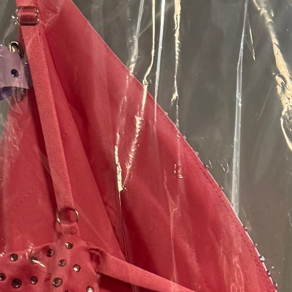 Prom Gown - Pink Full Length Lace-up back with Crystal bling worn once - Picture 9 of 13